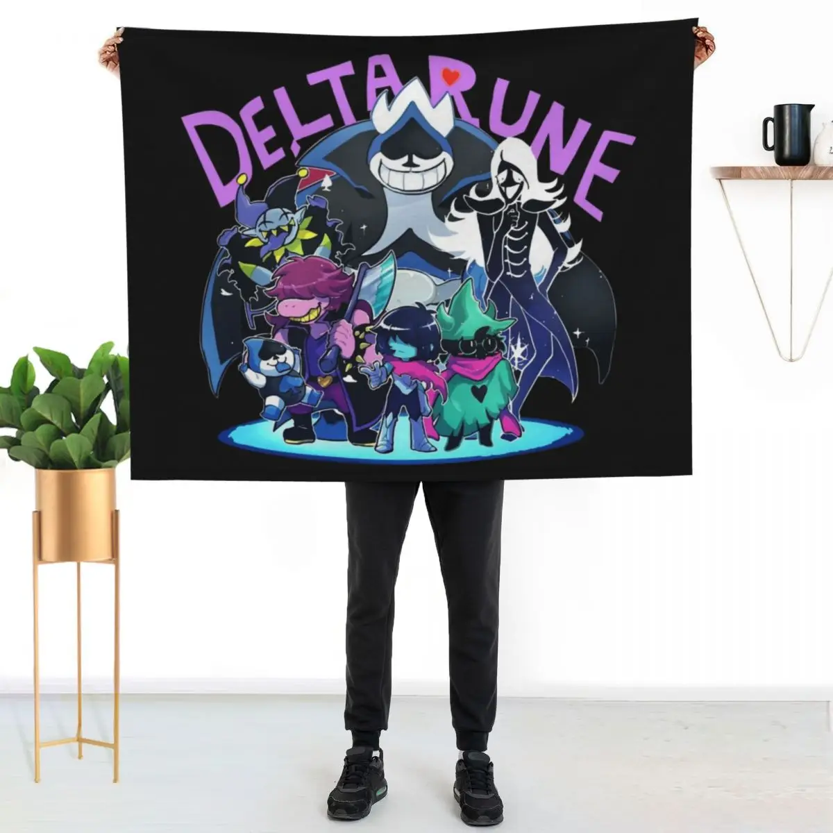 

Love Delta Rune Crew Throw Blanket Faux Fur Soft Warm Blanket for Bed