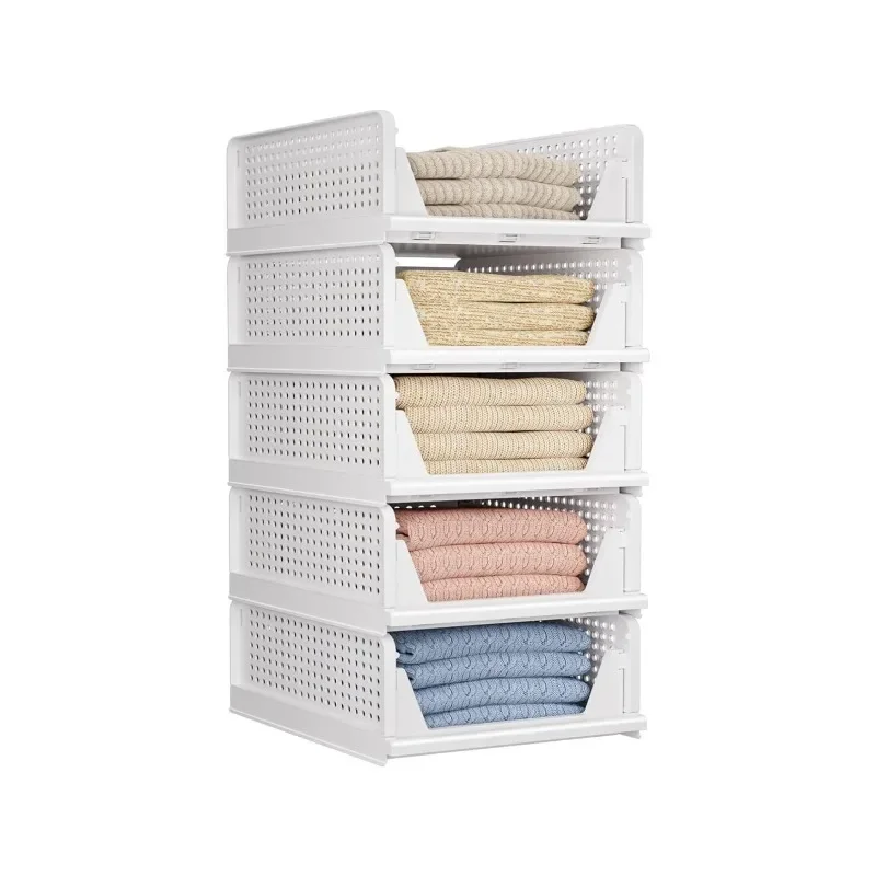 

Plastic drawer basket clothes drawer box shelf 4 packs folding wardrobe storage device wardrobe cabinet storage box