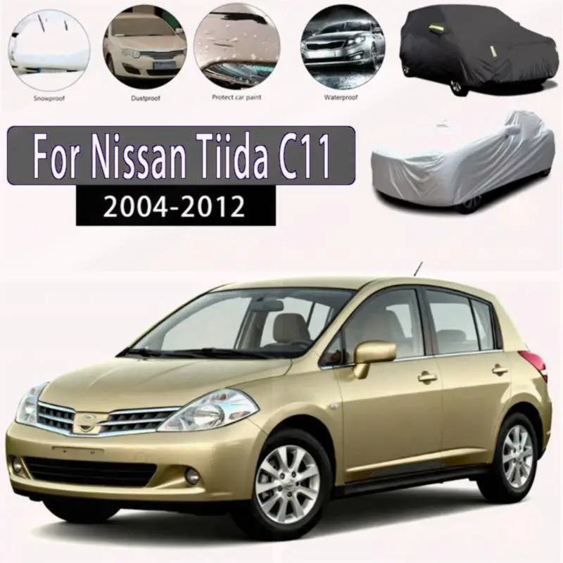 

For Outdoor Full Car Cover Snow Sunshade Waterproof Dustproof Exterior Protection for Nissan Tiida C11 2004-2012 Car Covers