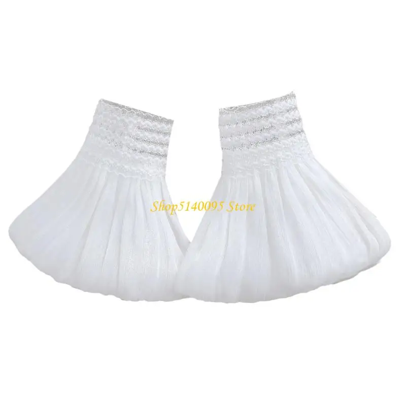Dxae elegante trompeta del brazo encaje cubre puños elásticos muñeca mangas decorativas falso para mujeres decoraciones