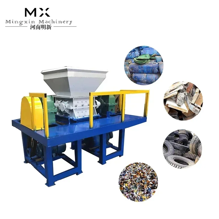 Used tire make crumb rubber plastic crusher recycling metal low price waste baby diaper shredder machine