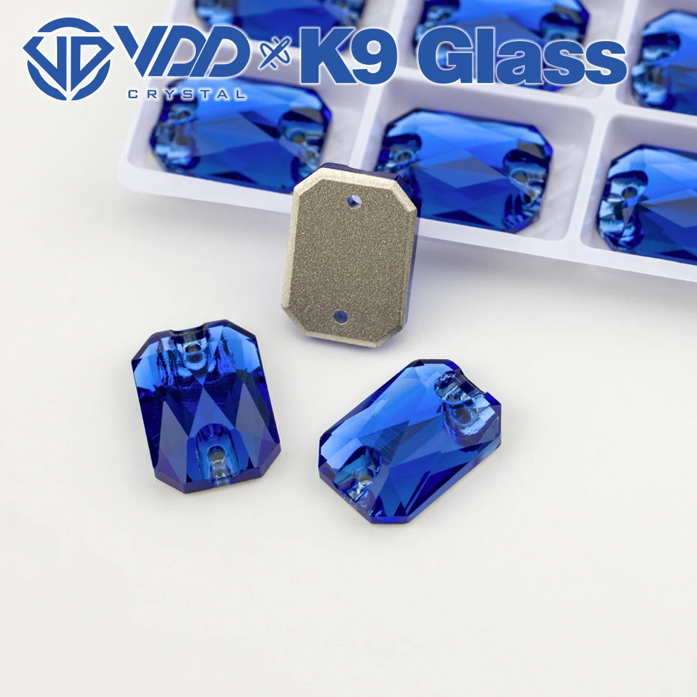 

VDD S118 сапфировая изумрудная огранка, высокое качество, стекло K9, пришивные стразы, кристаллы с плоской задней частью, швейные камни для украшения одежды