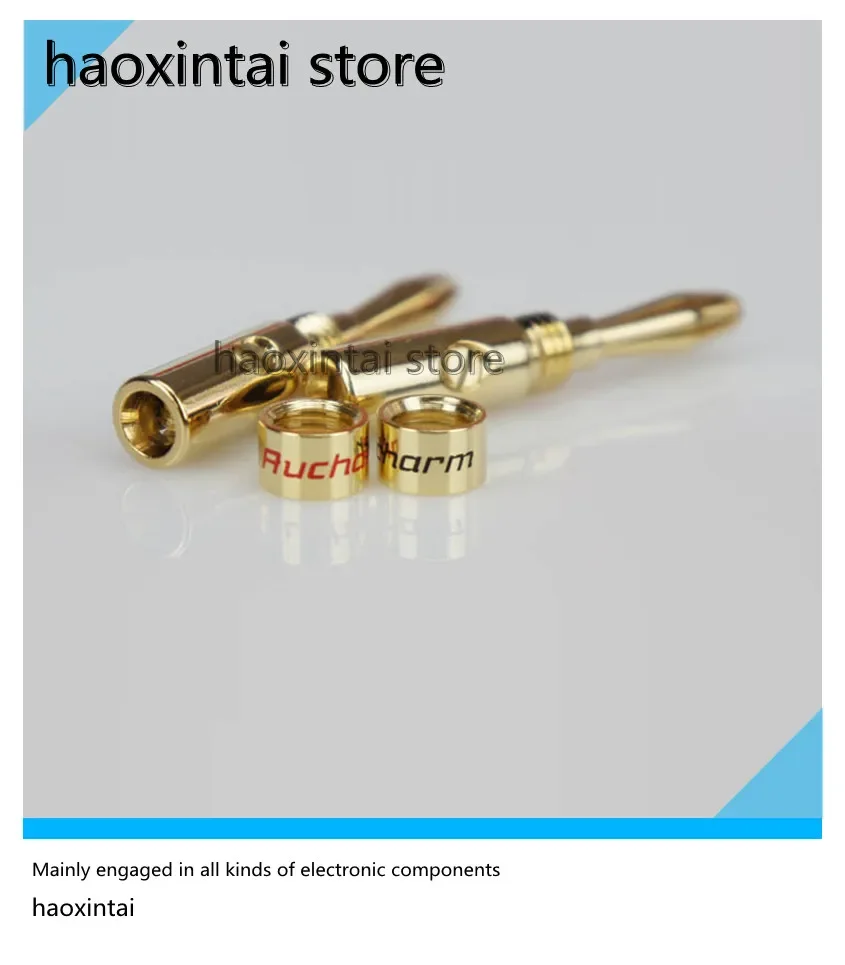 1pcs  Pure copper gold-plated banana plug fever-grade speaker speaker amplifier binding post banana plug banana head