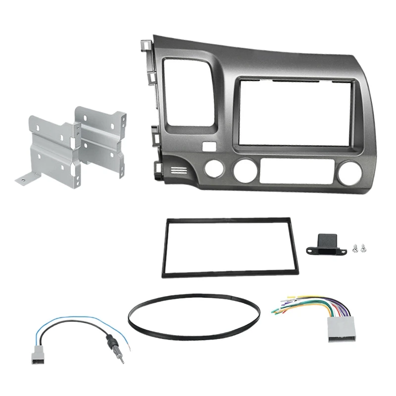 

Car Radio Fascia Trim Kit, 2 Din Dash Panel DVD Frame Install Kit for Honda Civic 2006 2007 2008 2009 2010 2011