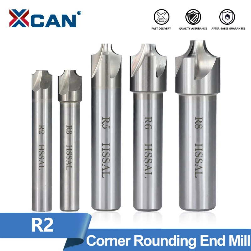 XCAN Corner Rounding End Mill R2 HSS Radius Milling Cutter CNC Router Bit