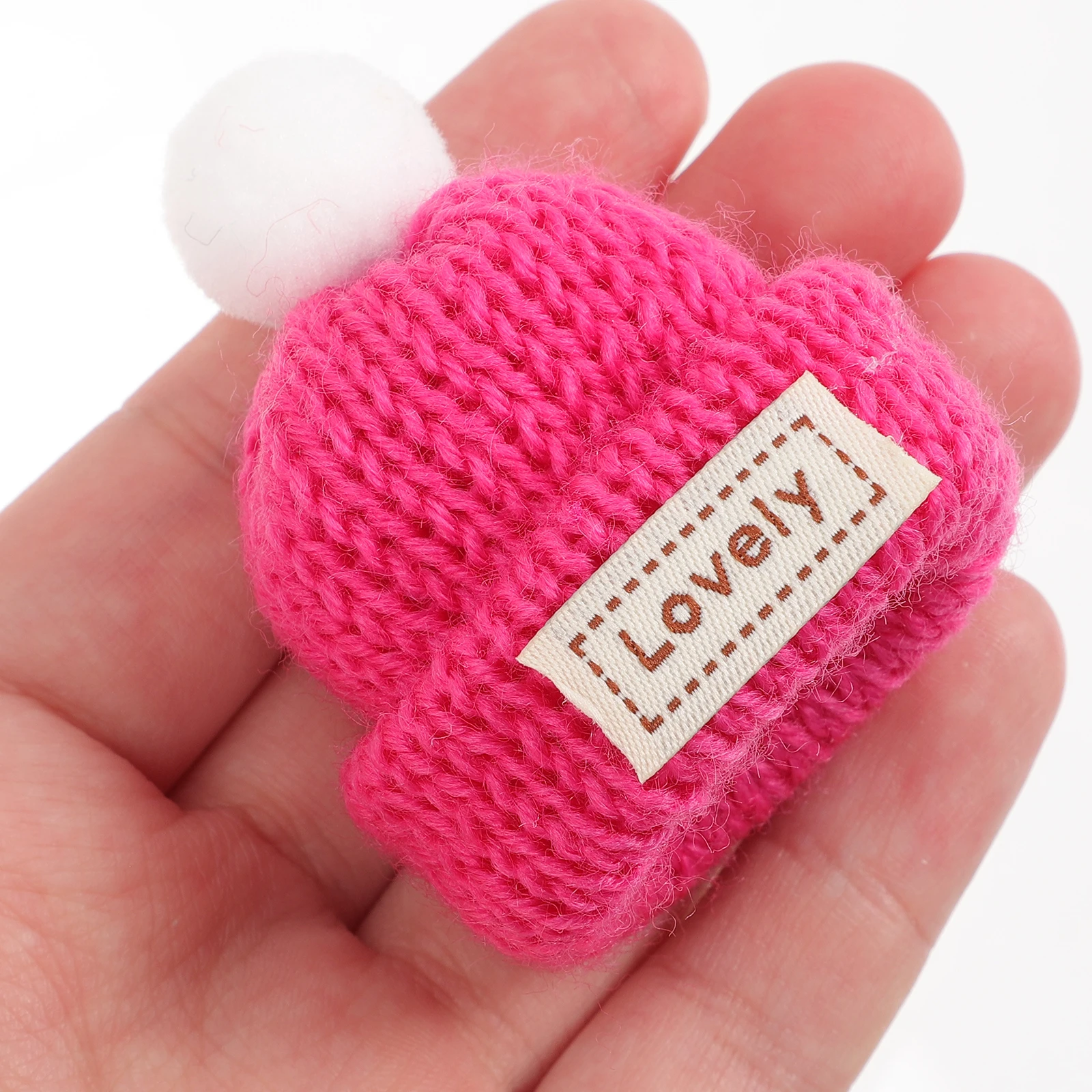 

Mini Knit Wool Yarn Hats Small DIY Material Accessories Knitting for Toys Christmas Tree