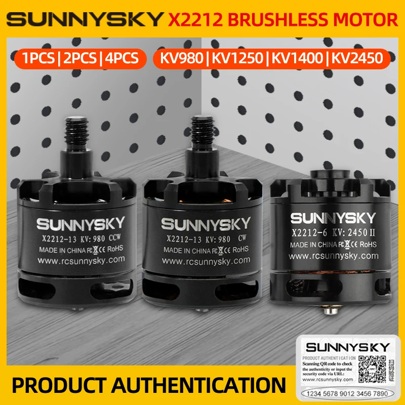 1/2/4PCS SUNNYSKY X2212 KV980/KV1250/KV1400/KV2450 Brushless Motor Short Shaft For RC Multicopter Aircraft Aerobatic Quadcopter