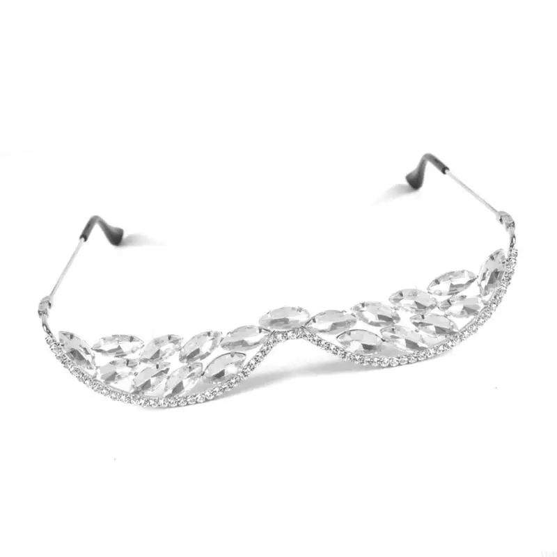 Półramkowe kryształowe okulary przeciwsłoneczne Dżetów Okulary przeciwsłoneczne bez soczewek Kryształowe okulary z ramką w V dla