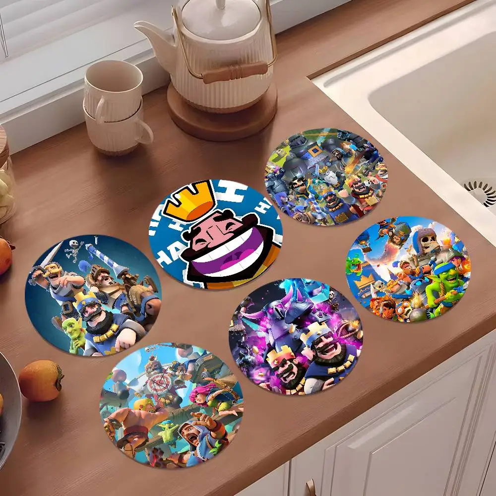 

Game C-Clash Royale Anime Coasters 10cm Round Wooden Suitable For Drinks Tea Coffee Home Gift Choice Holidays