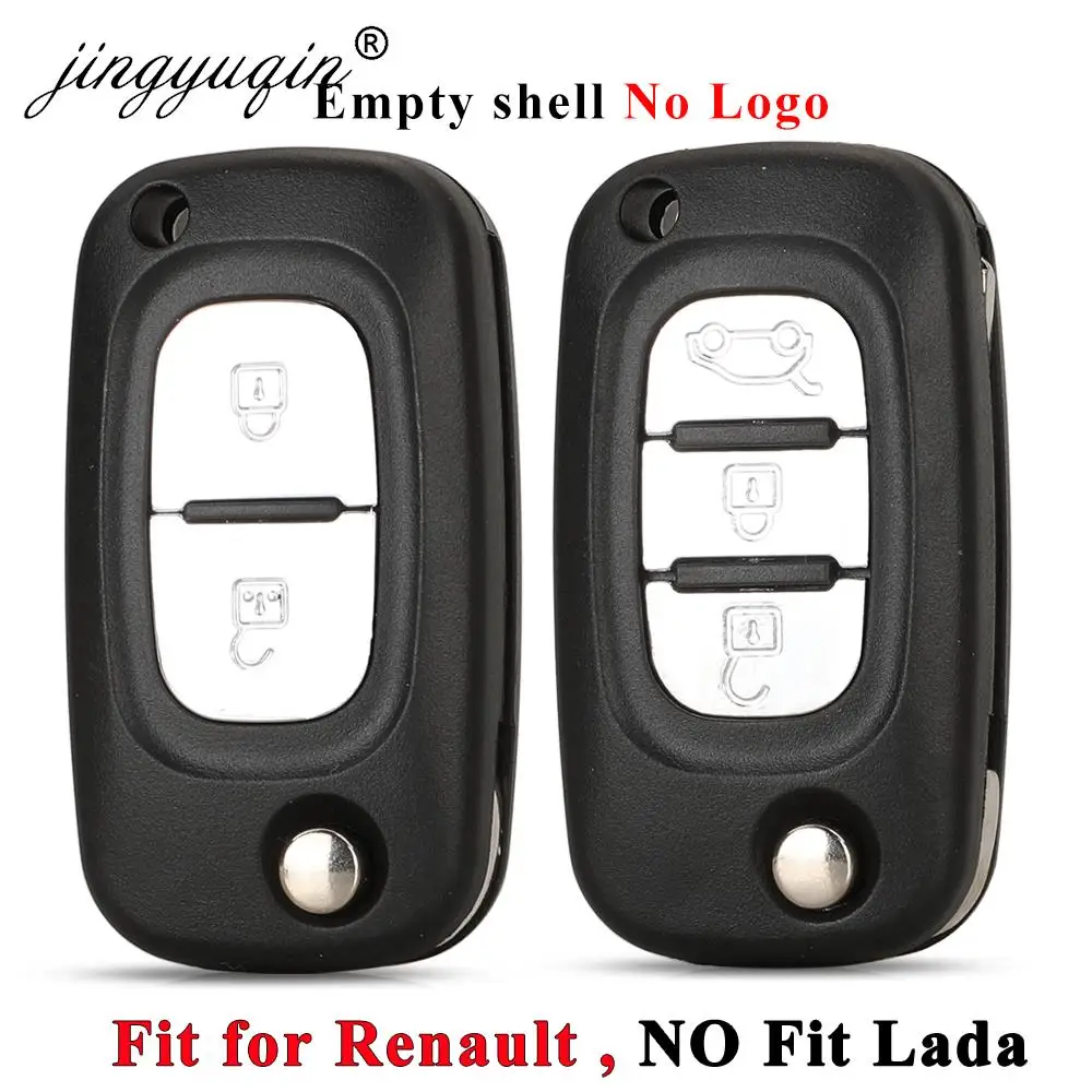 Jingyuqin 2/3BT Filp carcasa para llave remota de coche para Renault Fluence Clio Megane Kangoo Modus No apto para Lada