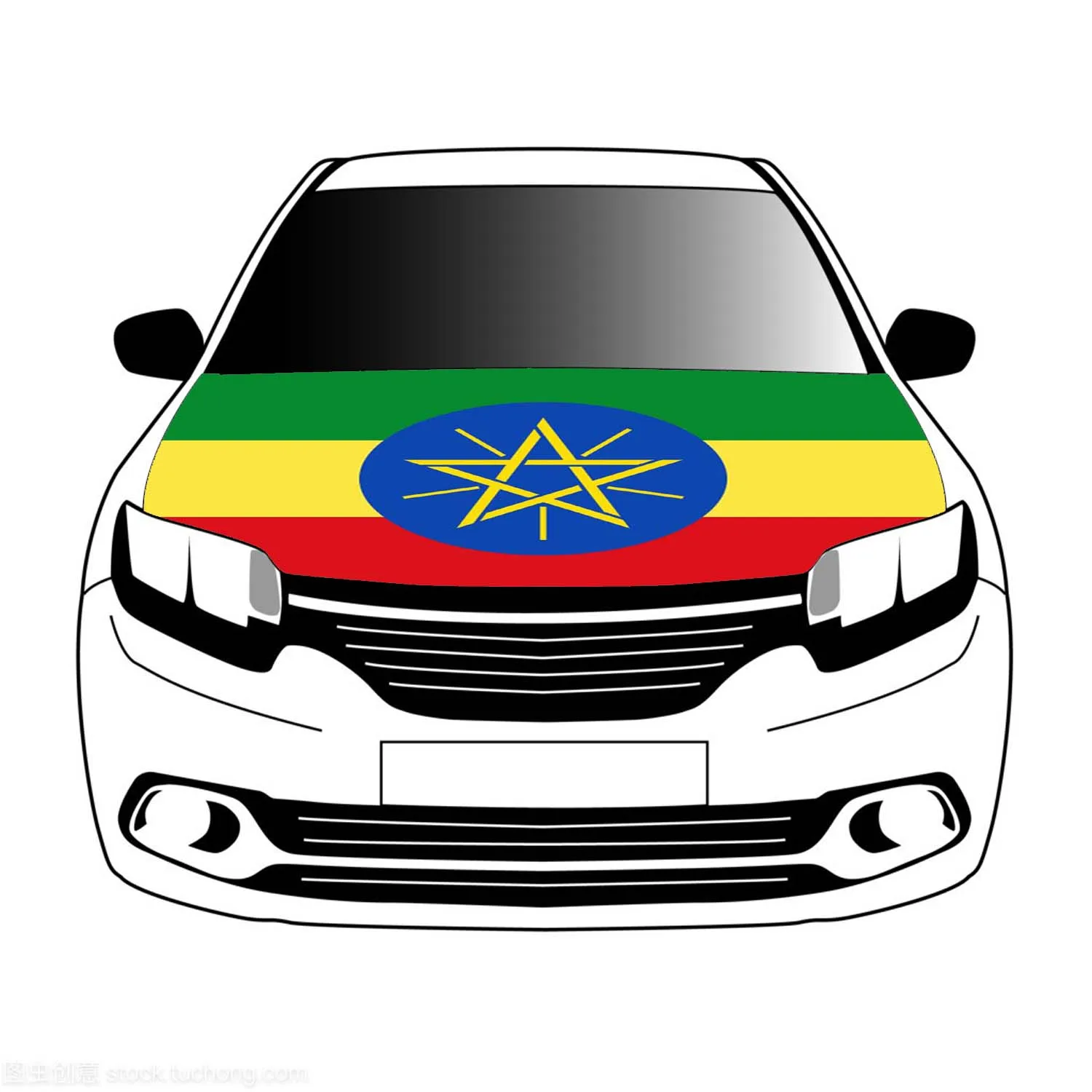 

Ethiopia flag flags car Hood cover 3.3x5ft/5x7ft 100% polyester banner Digital Printing Activities festivals and car use