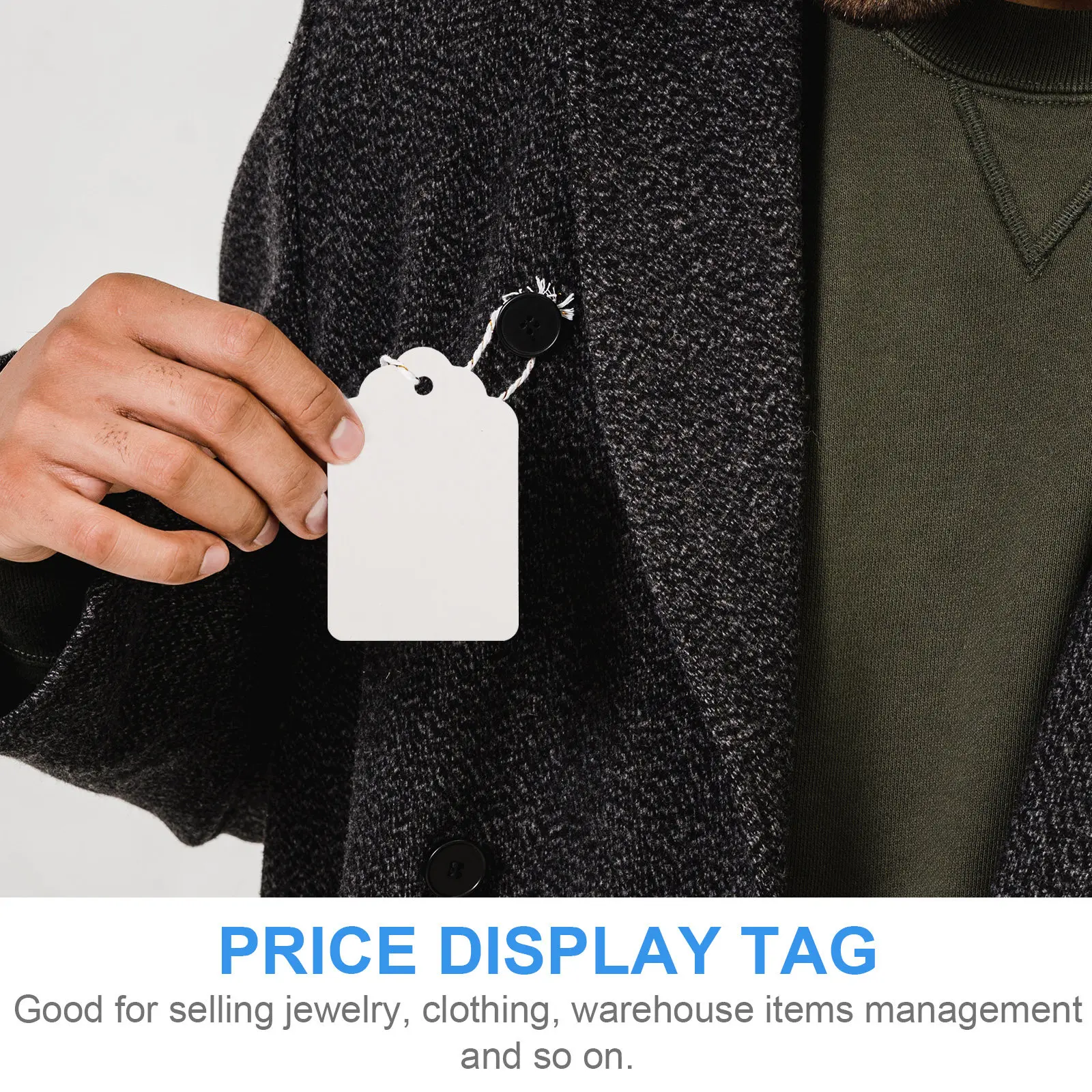 

1000Pcs Premium Paper Price Tags with Hanging Hole Small Size Blank for Clothes Shoes Hat Jewelry Display Use