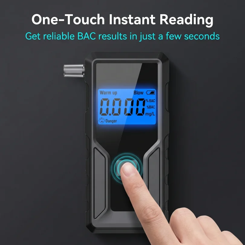 Alcohol Breathalyzer Tester With Digital Lcd Display Grade Accuracy Personal Alcohol Tester For Home Use Drunk Driving Analyzer