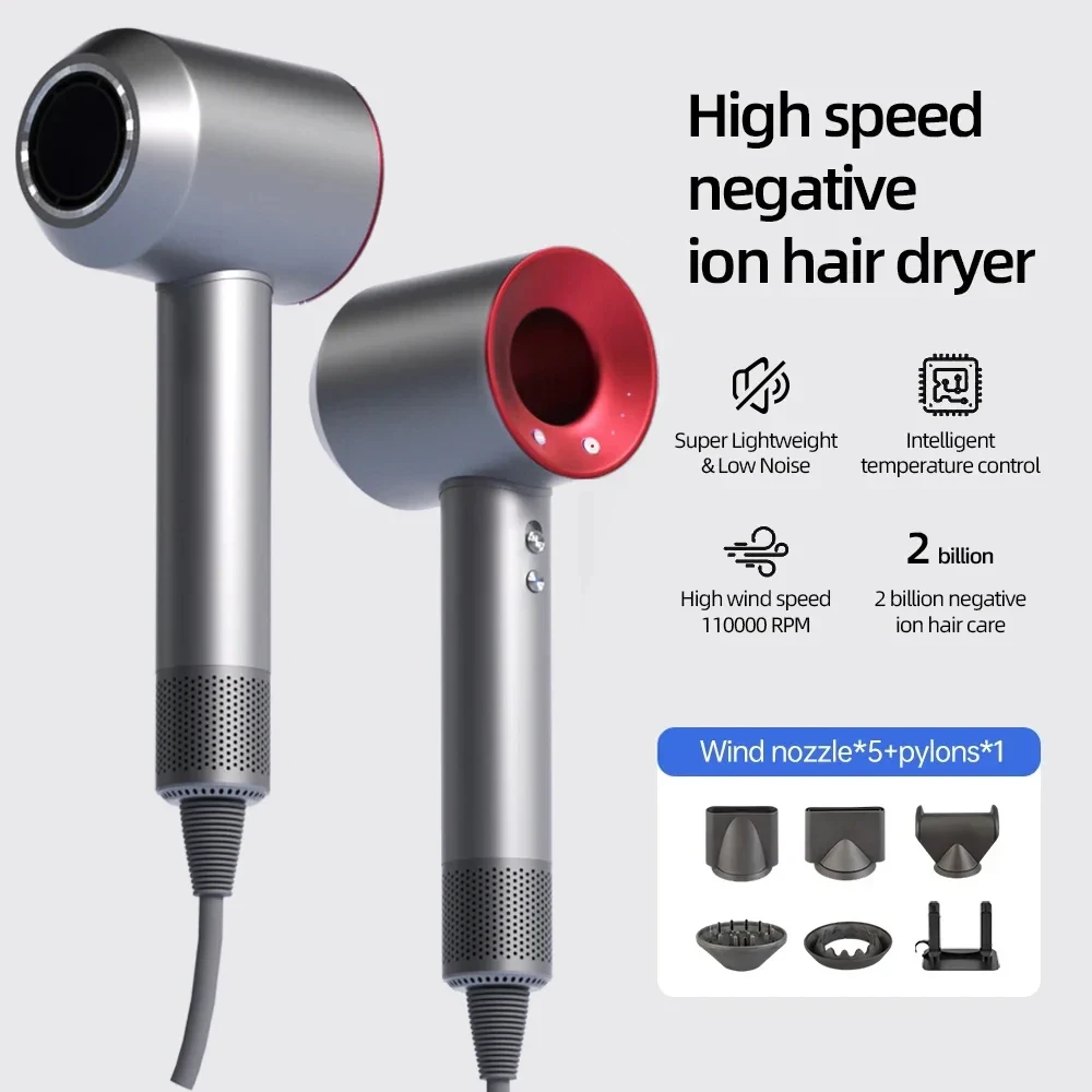 

Bladeless high-speed hair dryer, negative ions, high power, silent and quick drying, portable, suitable for home and travel