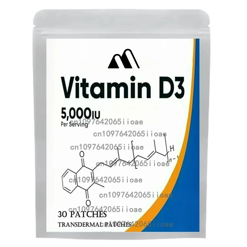 30 Patches Vitamin D3 Transdermal Patches 5,000 IU High Strength
