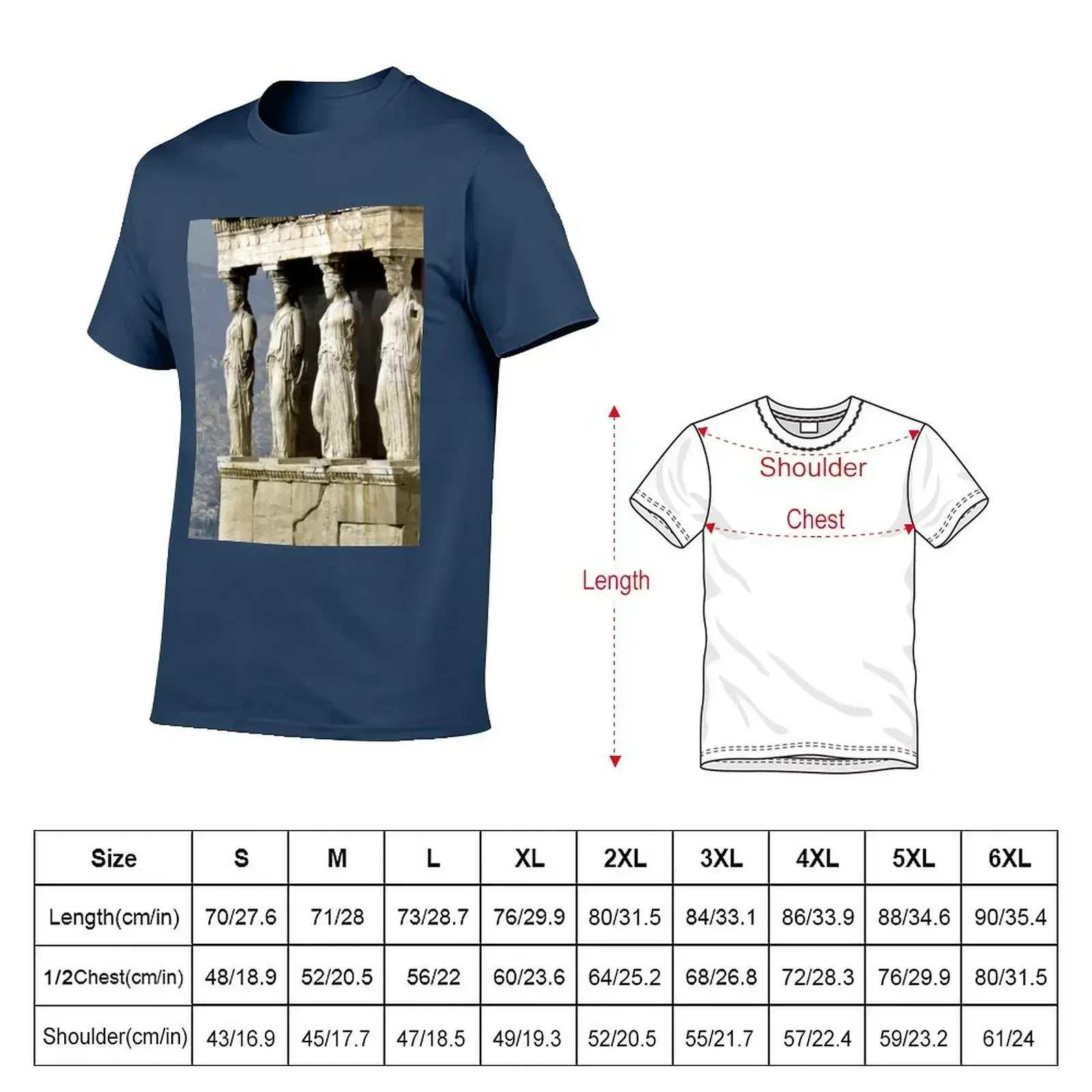 The Porch of the Caryatids of The Erechitheion T-Shirt cotton graphic tees vintage tops customs tee shirts for men