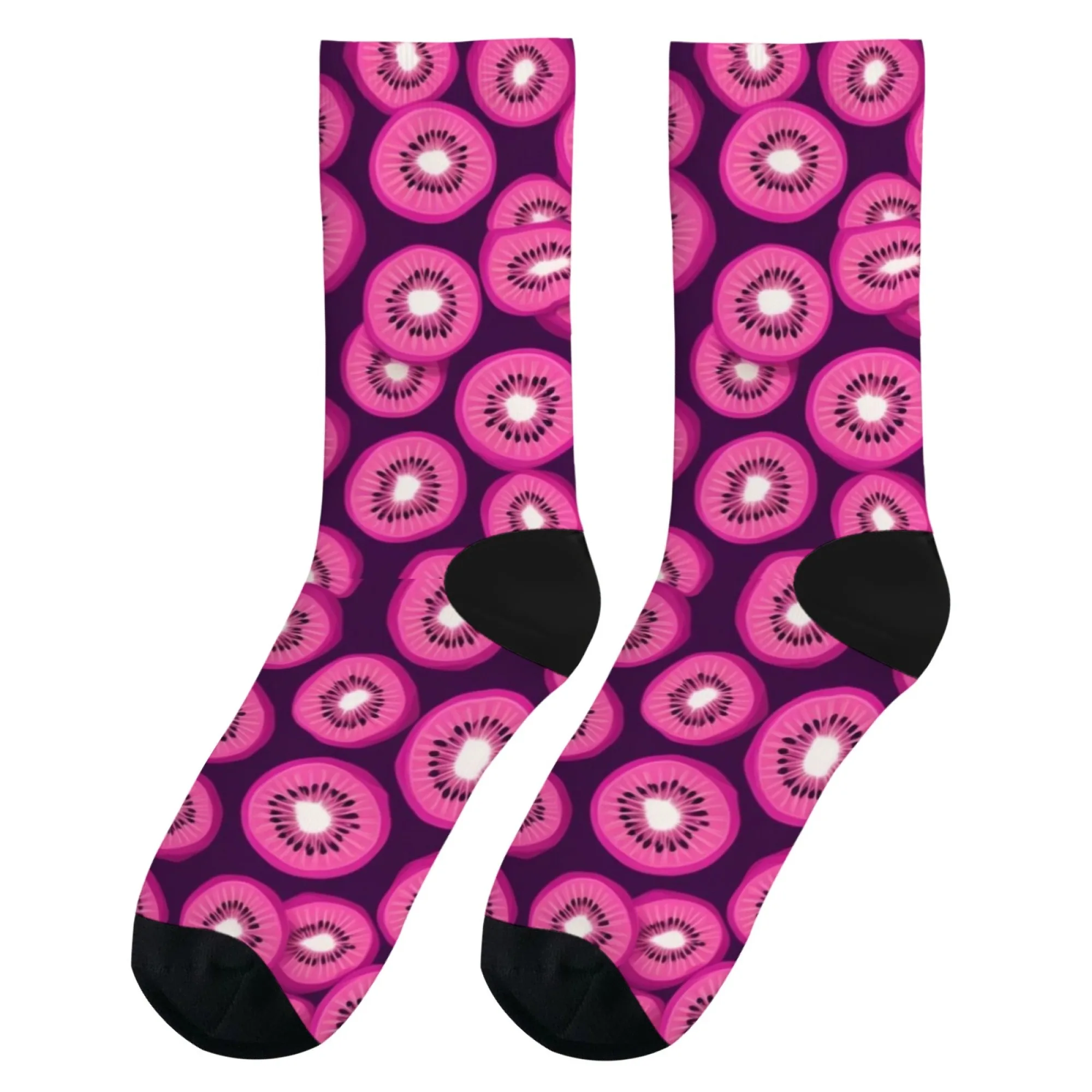 편안한 핑크 키위 과일 양말 패션 슬라이스 디자인 여성용 발목 양말 - 부드럽고 가벼운 통기성 재미있는 캐주얼 양말