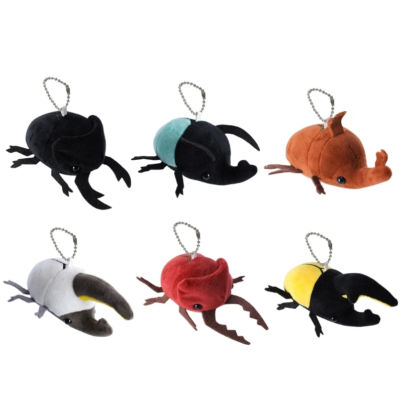 Plush Insect Toy for Carkey Pendant Beetle-Doll Cute Insect Plush Pendant Cartoon Keychain Children Backpack Ornament