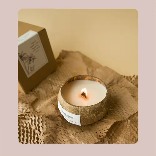 Coconut Shell Aromatherapy Candle Essential Oil Fragrance Premium Plant Wax Fragrance Home Companion - Image 4