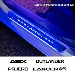 Custom Wireless LED Car door sill mood light For Mitsubishi Outlander Lancer 9 EX ASX Pajero L200 Colt Eclipse Ralliart Delica