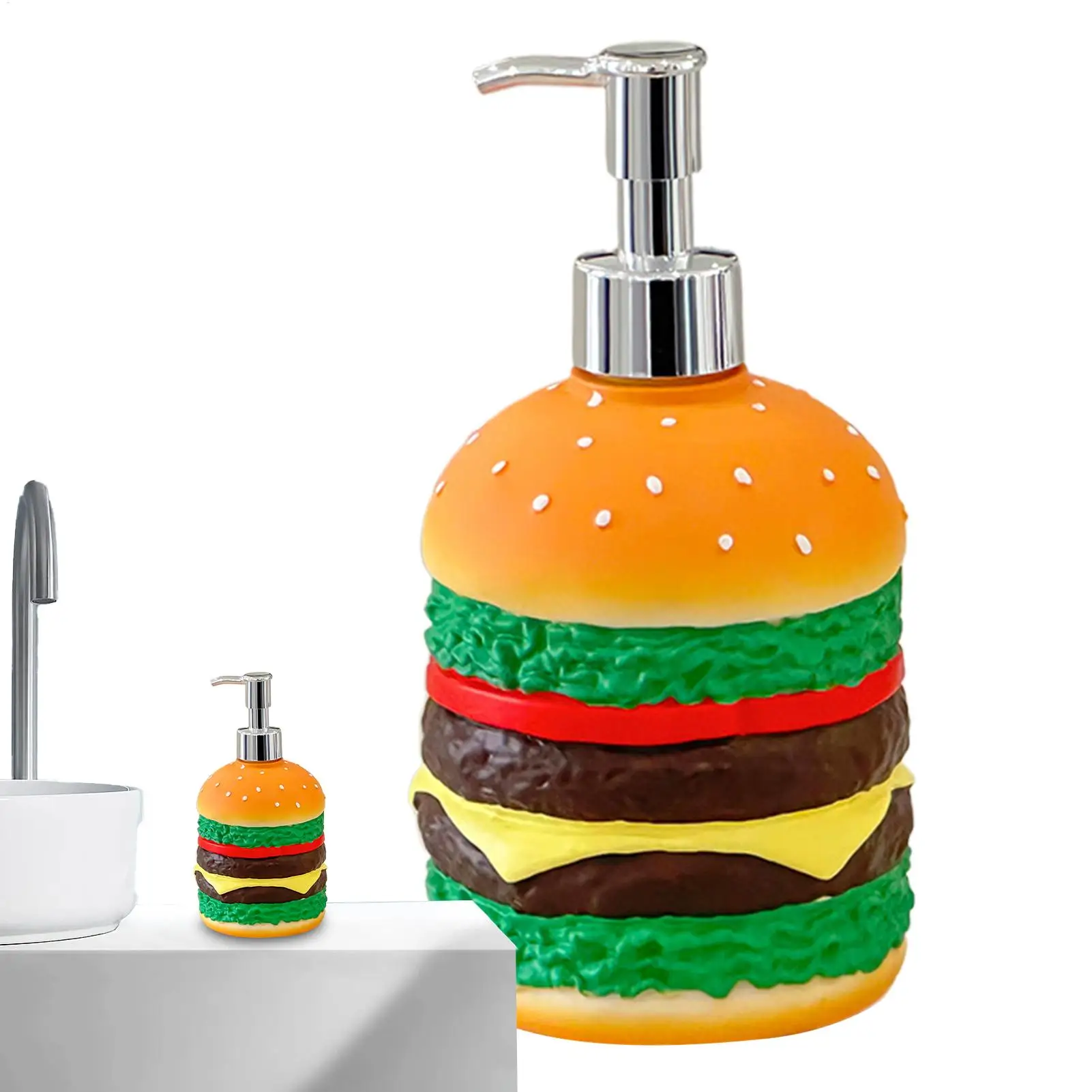 

Дозатор для мыла для ванной комнаты, гамбургер, держатель для мытья рук, декоративный дозатор мыла на столешнице для кондиционера, шампунь для душа, мытье рук