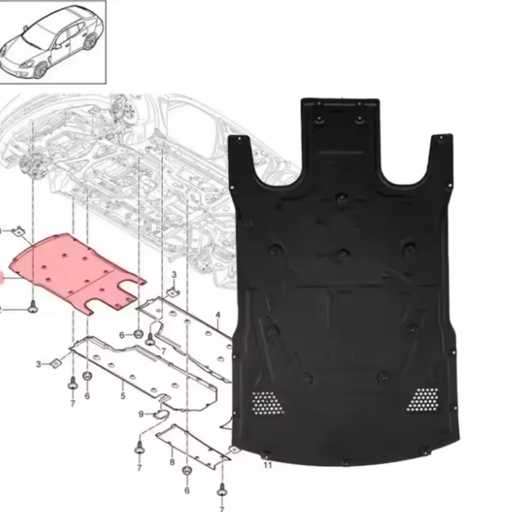 For Porsche Panamera 2010-2016 Automotive Engine Underchassis Protective Plate OE: 97050411705