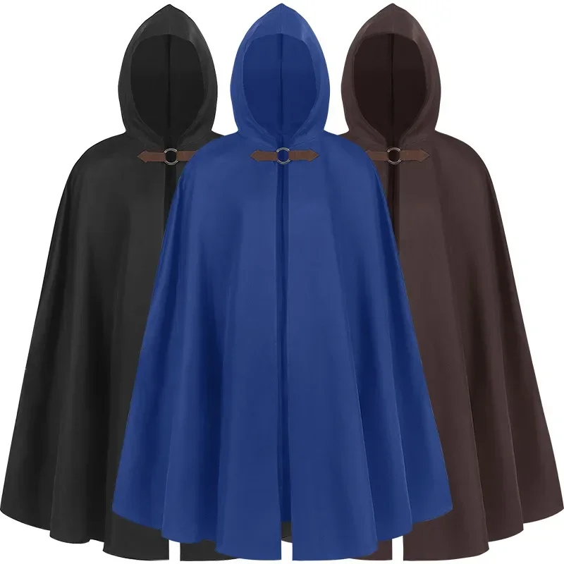 Men's Halloween Hooded Cape Medieval Vampire Shawl Costume