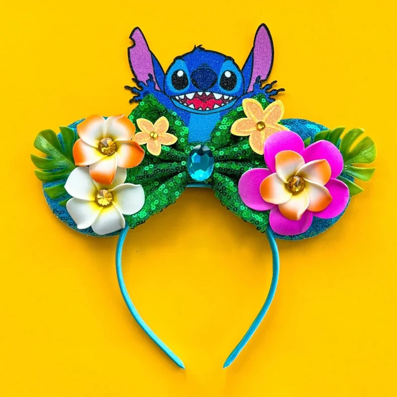 Lilo & Stitch Ears Headbands Kids Cute Stitch Hair Accessories Women Angel Hair Band Girls Disney Mickey Headwear Festival Gifts