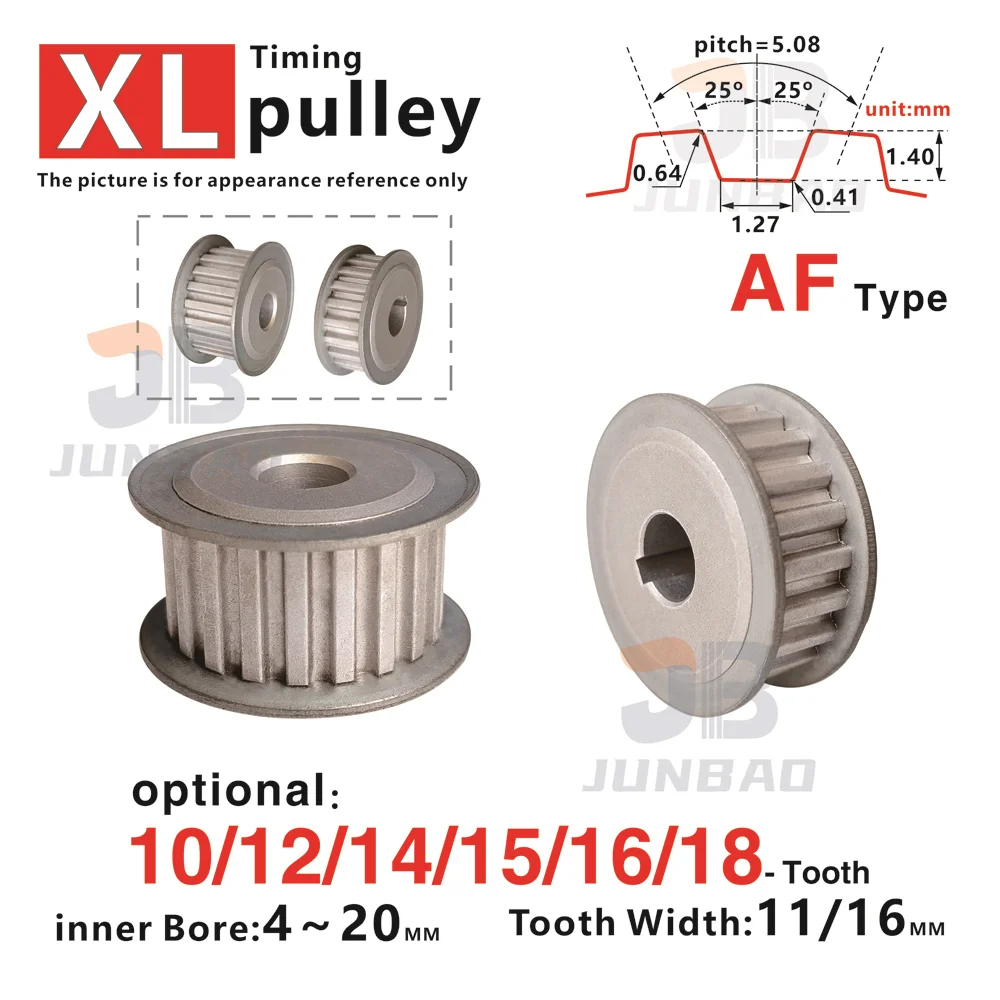 

10T/12T/14T/15T/16T/18T XL type Timing Pulley High Torque Low Noise for DIY/CNC/3D printers and Automated transmission system