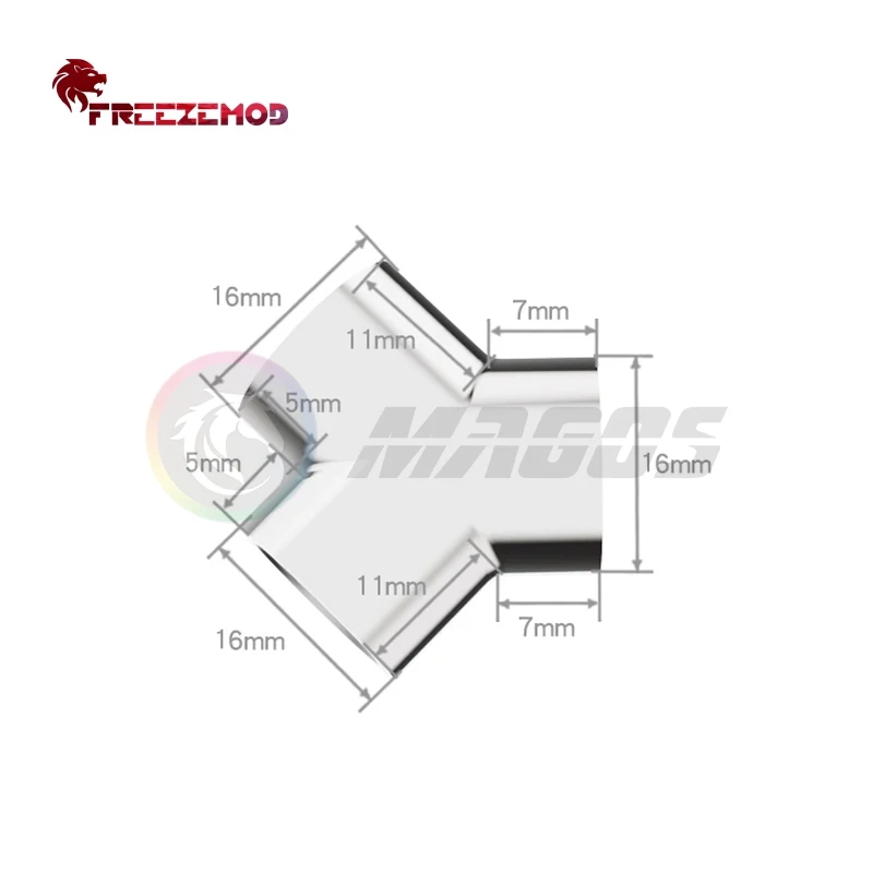 

Water Flow Distributor Fitting Adapter, G1/4'' X3 Female Tee Y Shape, Black / Silver, HDTD-3YTB