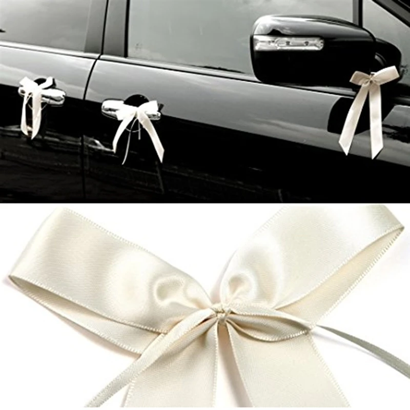 50pcs Wedding Car Decoration Bow Tie Gauze Curtain European And American Party Wedding Festival Supplies Decoration