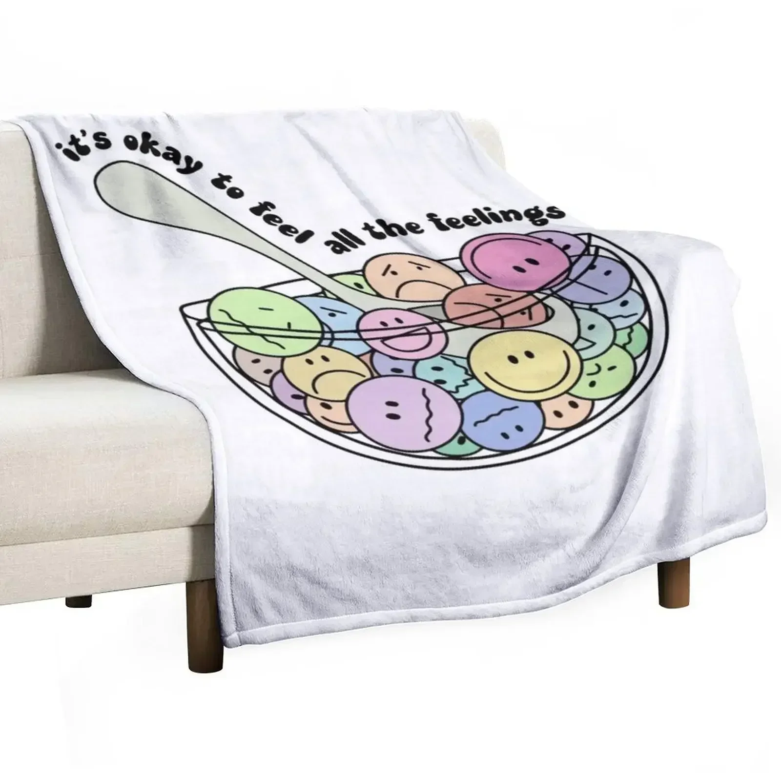 It's Okay To Feel All The Feels, ABA Therapist, Speech Therapy, BCBA, Mental Health, RBT, AAC Throw Blanket