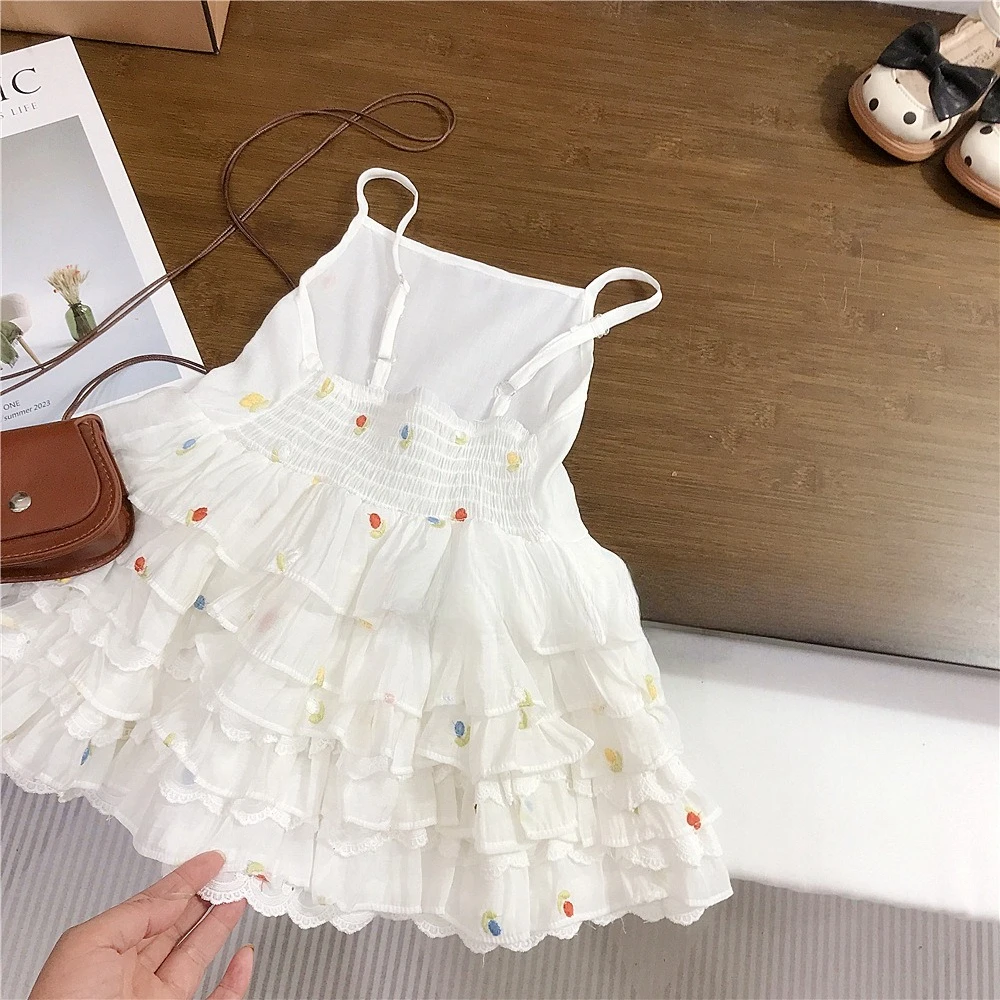 2026 Summer Girls Dress, Ballet Style Cami Princess Dress Tiered Cake Tutu Dress for Birthday Party  for 90-140cm