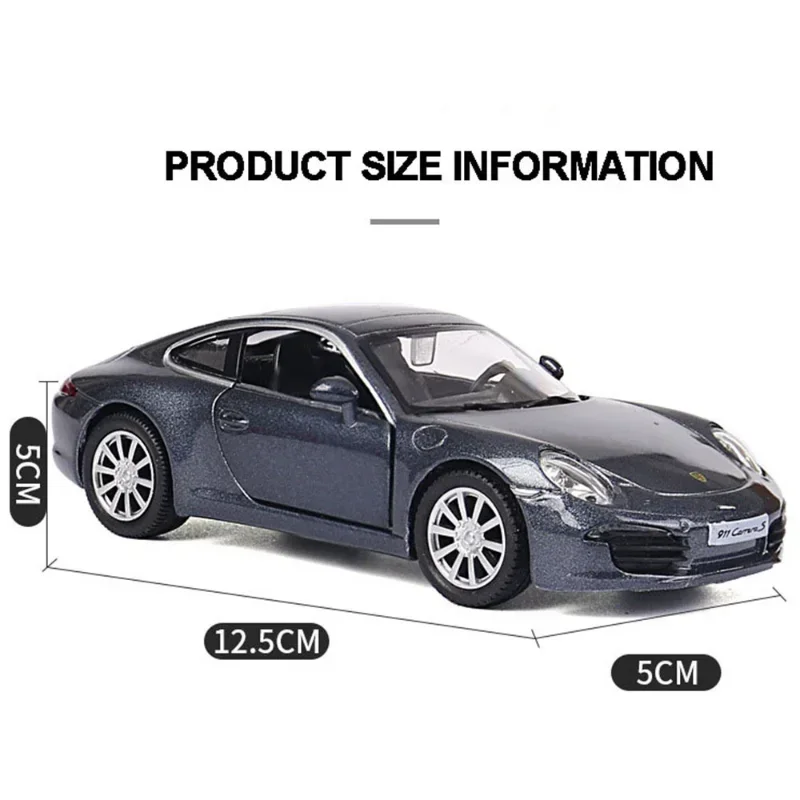 1:36 Porsche 911 Carrera S Sports Car Pull Back Car Model cars Metal Alloy Toy Cars For Kid Gifts Collection