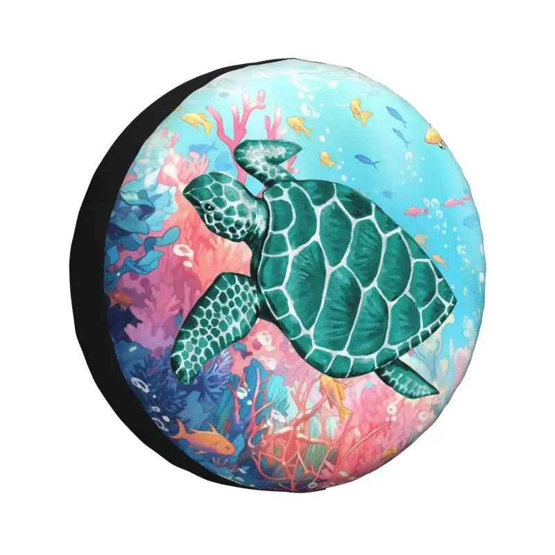 Custom Ocean Sea Turtle Spare Tire Cover for Toyota RAV4 Prado 4WD 4x4 Trailer Car Wheel Protectors 14