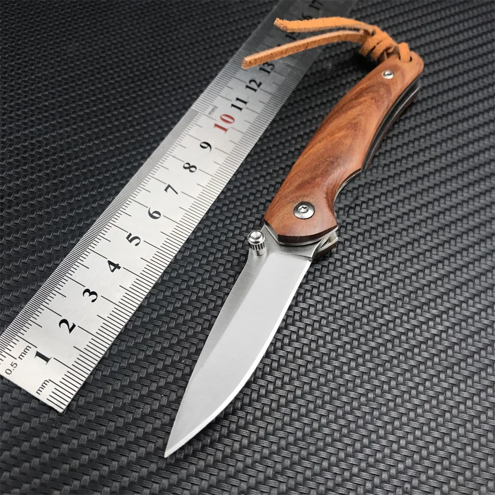 TOP Selling BN D2 Folding Pocket 7Cr13Mov Blade Red Sandalwood Handle Outdoor EDC High Quality Camping Hiking Hunting Tool