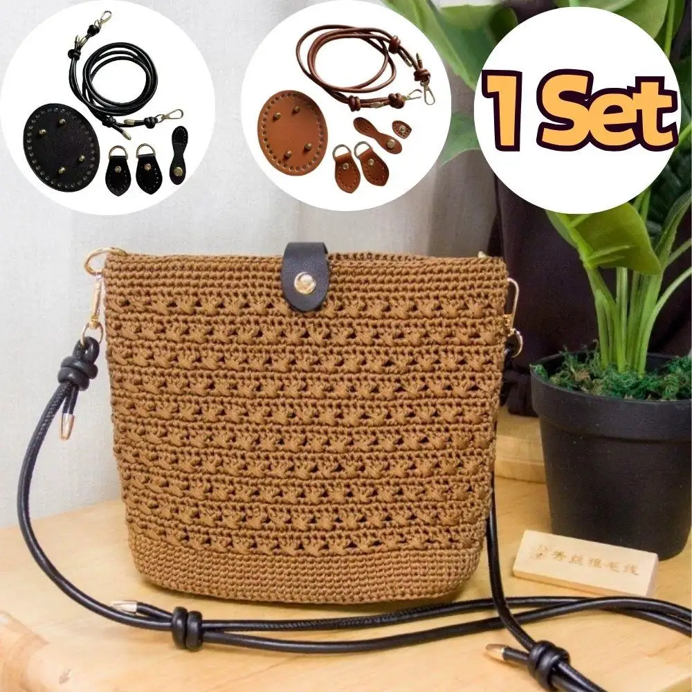 5 قطعة/المجموعة DIY بو الجلود حقيبة كروشيه اكسسوارات اليدوية حقيبة من القماش مجموعة دائم بلون حقيبة أسفل قاعدة لأكياس الكروشيه جديد