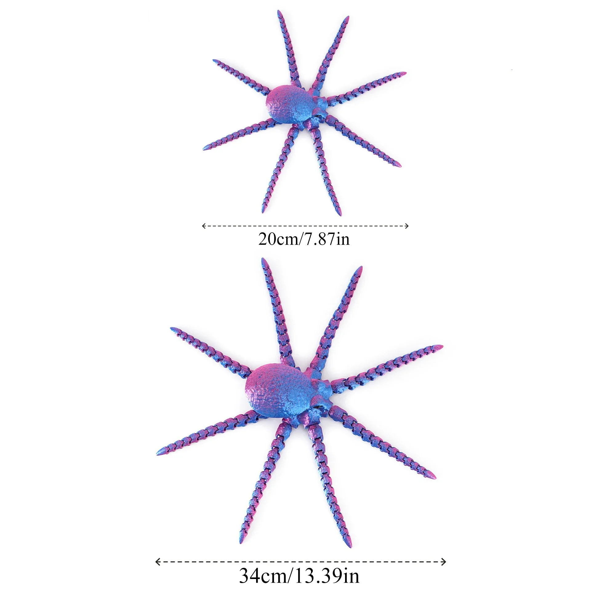 الأخطبوط المفصلي المطبوع ثلاثي الأبعاد - لعبة مكتب مخالب قابلة للوضع، منحوتة PLA صديقة للبيئة، هدية فريدة للأطفال والكبار