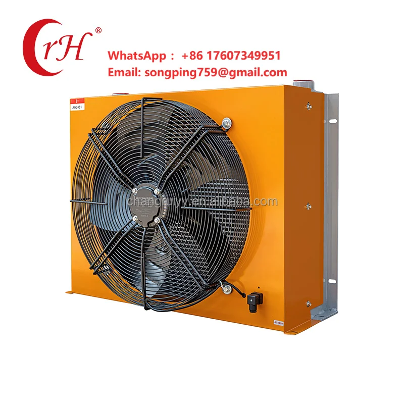High Flow Industrial Air Cooled Hydraulic Oil Cooler Forklift Molding 400L Excavator Crane 12V Fan Radiator Heat Exchanger