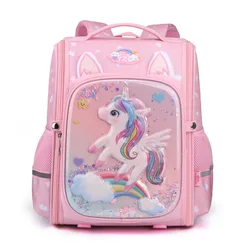 Sac à dos de grande capacité pour filles, modèle licorne, dessin animé 3D, Kawaii, pour élèves du primaire, de 1 à 6 ans