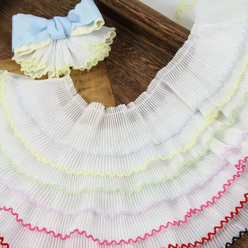

1/2Yards Chiffon Folds Dog Teeth Edge Lace Trimming for DIY Sewing Clothes Textile Ornaments Multi-purpose Sewing Accessories