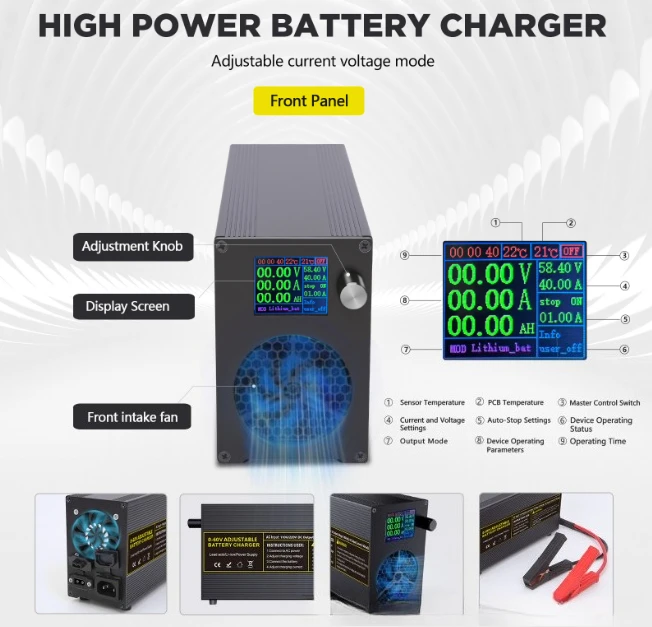0~ 100V 0~ 20A Adjustable Charger LifePO4 Battery Charger Adjustable