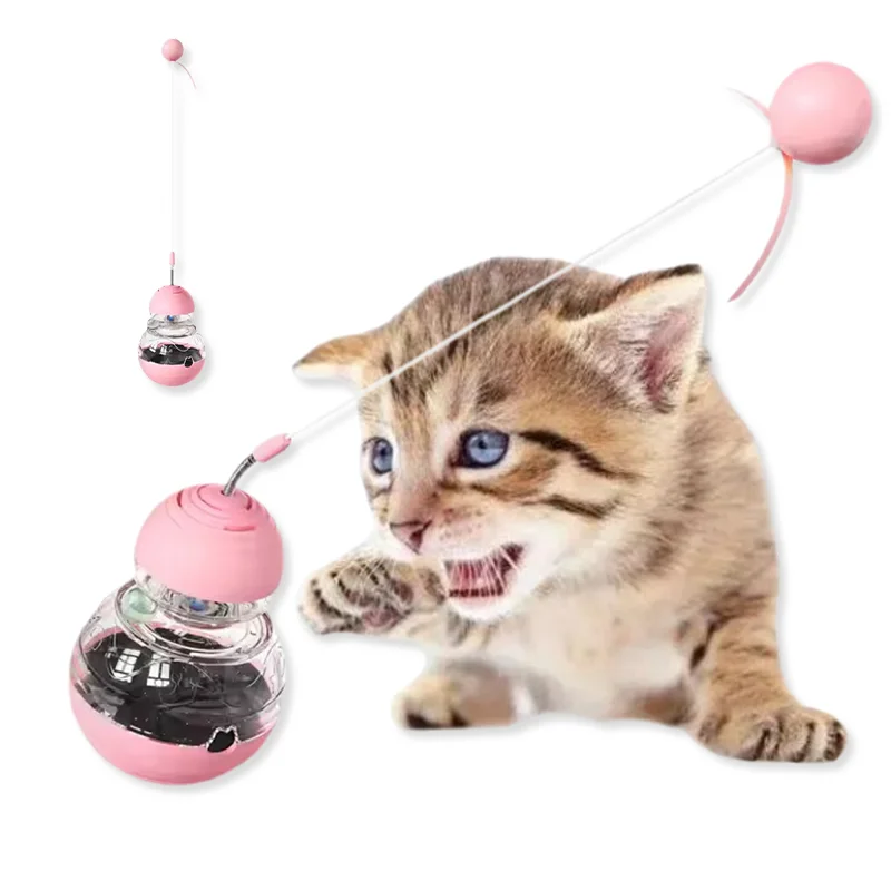 

2024 Factory Hot Selling High Quality Can Put Cat Food Materials Indoor Pet Cat Interactive Rotate Toys