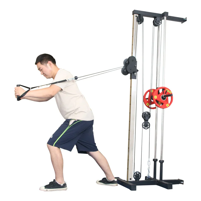 Home Wall Mount Cable Station With Adjustable Dual Pulley System Pull Down Crossover Machine Chest Expansion