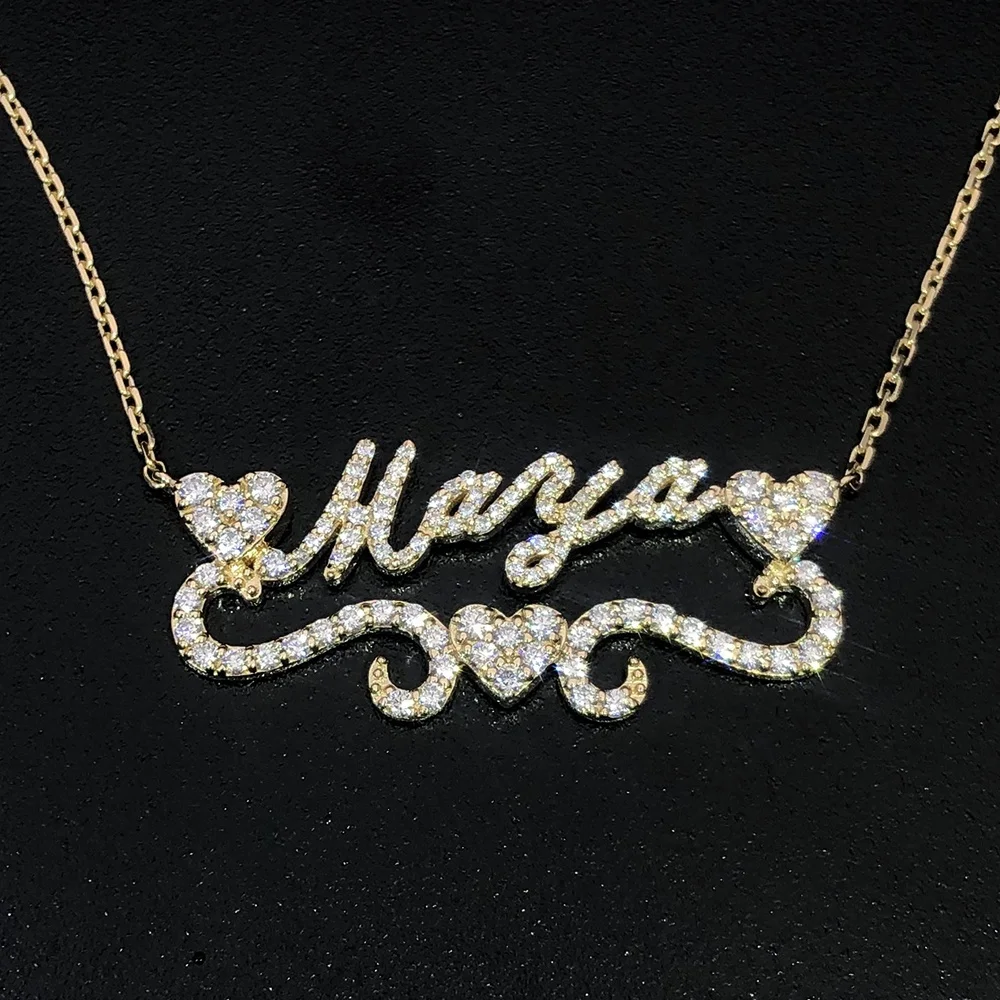 New Arrive High Quality Fashion Jewelry Factory Custom Name Pendant Real 925 Sterling Silver Moissanite Pendan anime jewelryt