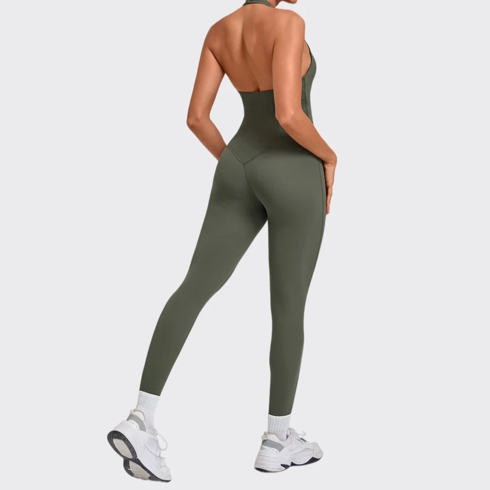 Yoga Halter Jumpsuit Women Leggings Workout One-Piece Suit High Stretch Breathable Yoga Clothing Bodysuit Casual Sports Overalls