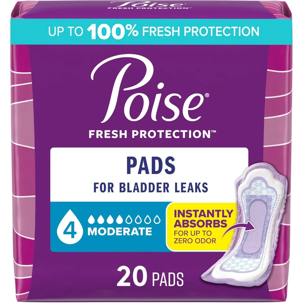 

Incontinence Pads for Women Postpartum Bladder Leaks Moderate Absorbency Regular Length Sanitary Pads 20 Count