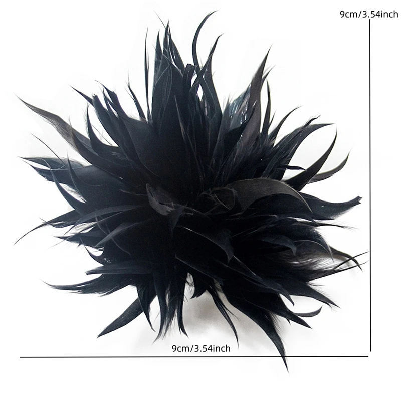 Feather Brooch Ostrich Plume Scarf Clip for Women Brooches Lapel Pins Dress Accessory Ladies Performance Prop