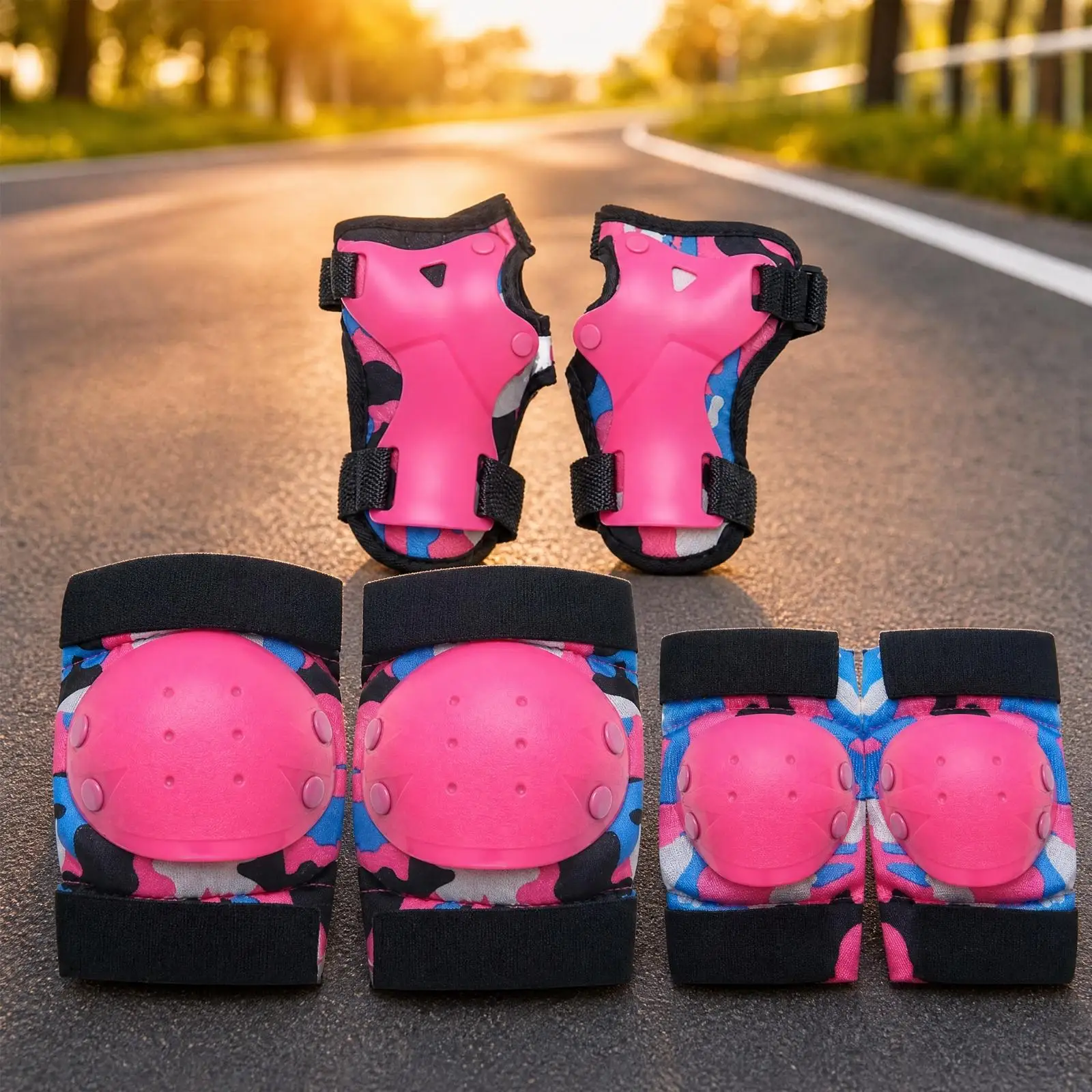 Kids Knee Protector Pads for Skating Roller Blading Cycling with Hard Shell and Soft Padding