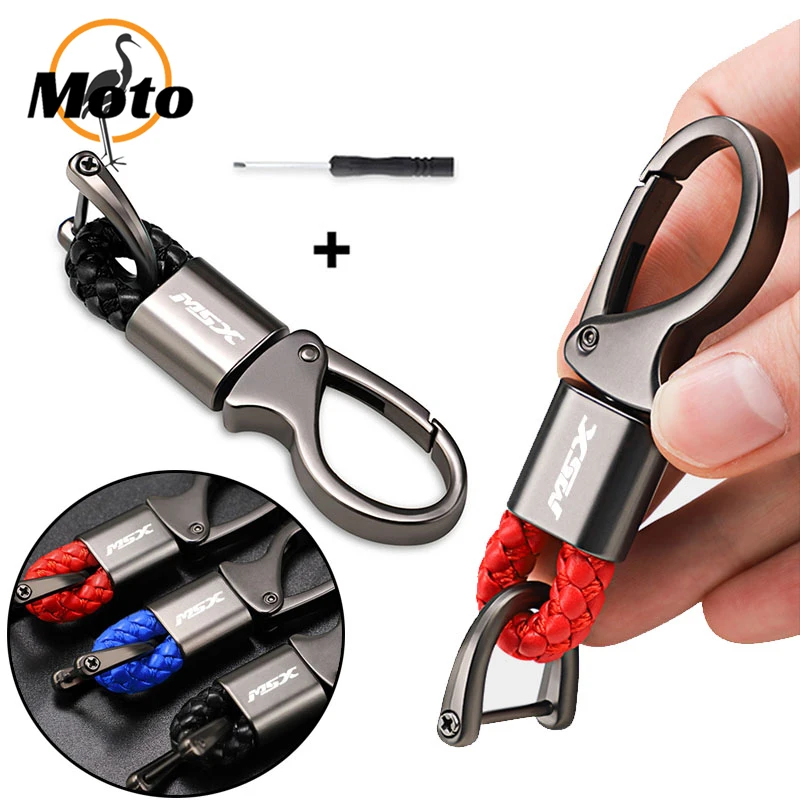 

For HONDA GROM MSX125 MSX 125 ABS 2013-2020 2021 High Quality Motorcycle Accessories Braided Rope Keyring Metal Keychain